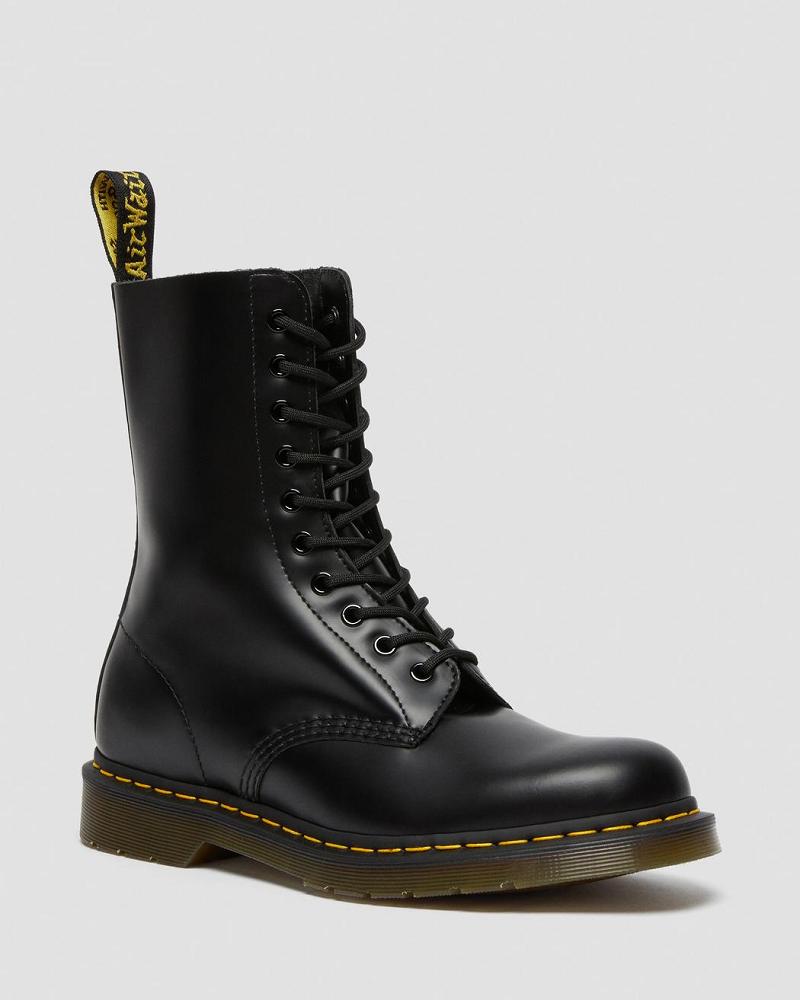 Dr Martens 1490 Smooth Lær Mid Calf Ankelstøvletter Herre Svarte | Norge 383ZUT